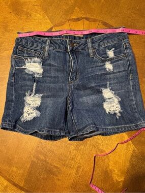 Joe's Jeans Distressed Dark Blue Denim Shorts